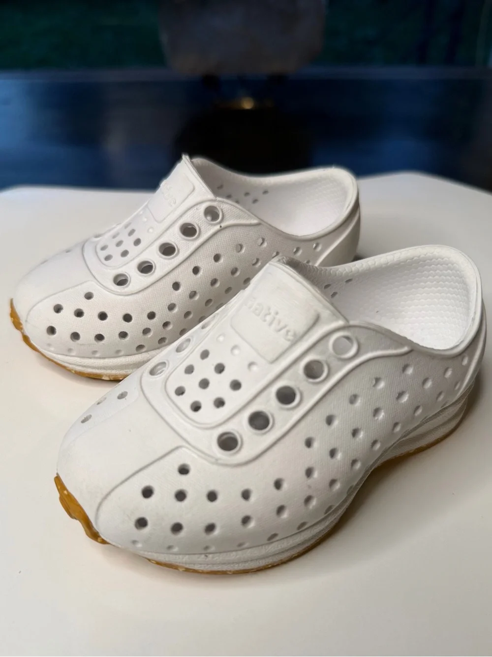 Native Kids White Slip-On Water Shoes with Gum Sole